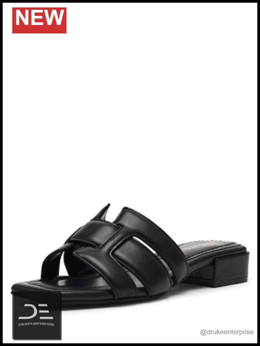 Anne Klein Woven Block Heel Sandals iFlex Comfort Padded Footbed Square Toe
